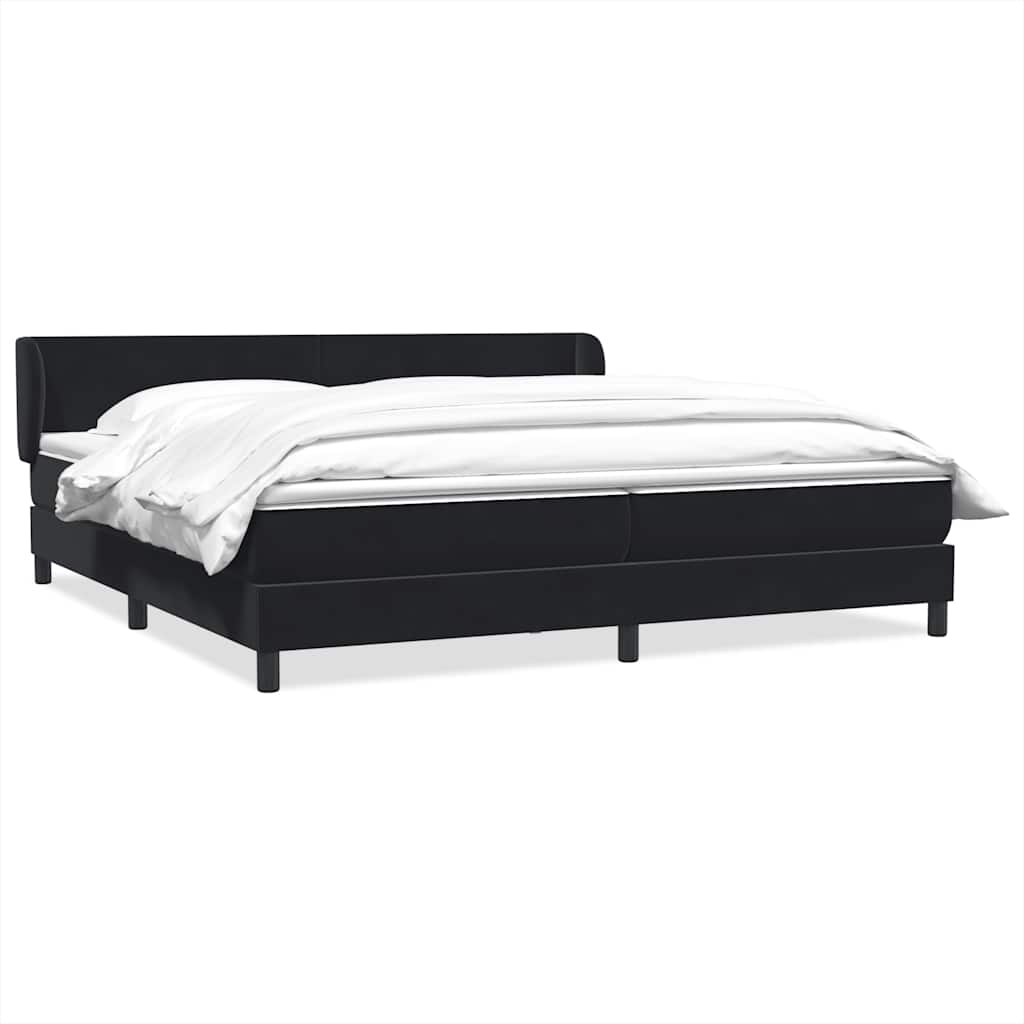 kontinentalseng med madrasser 200x220 cm fløjl sort