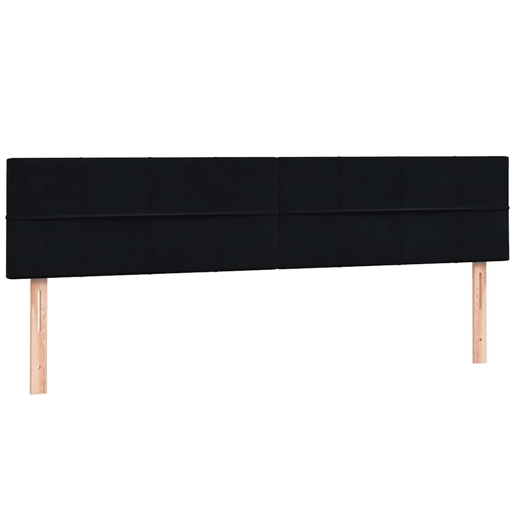 kontinentalseng med madrasser 200x220 cm fløjl sort