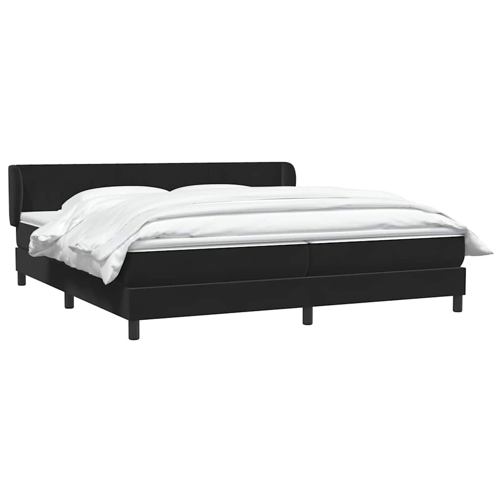 kontinentalseng med madrasser 200x220 cm fløjl sort