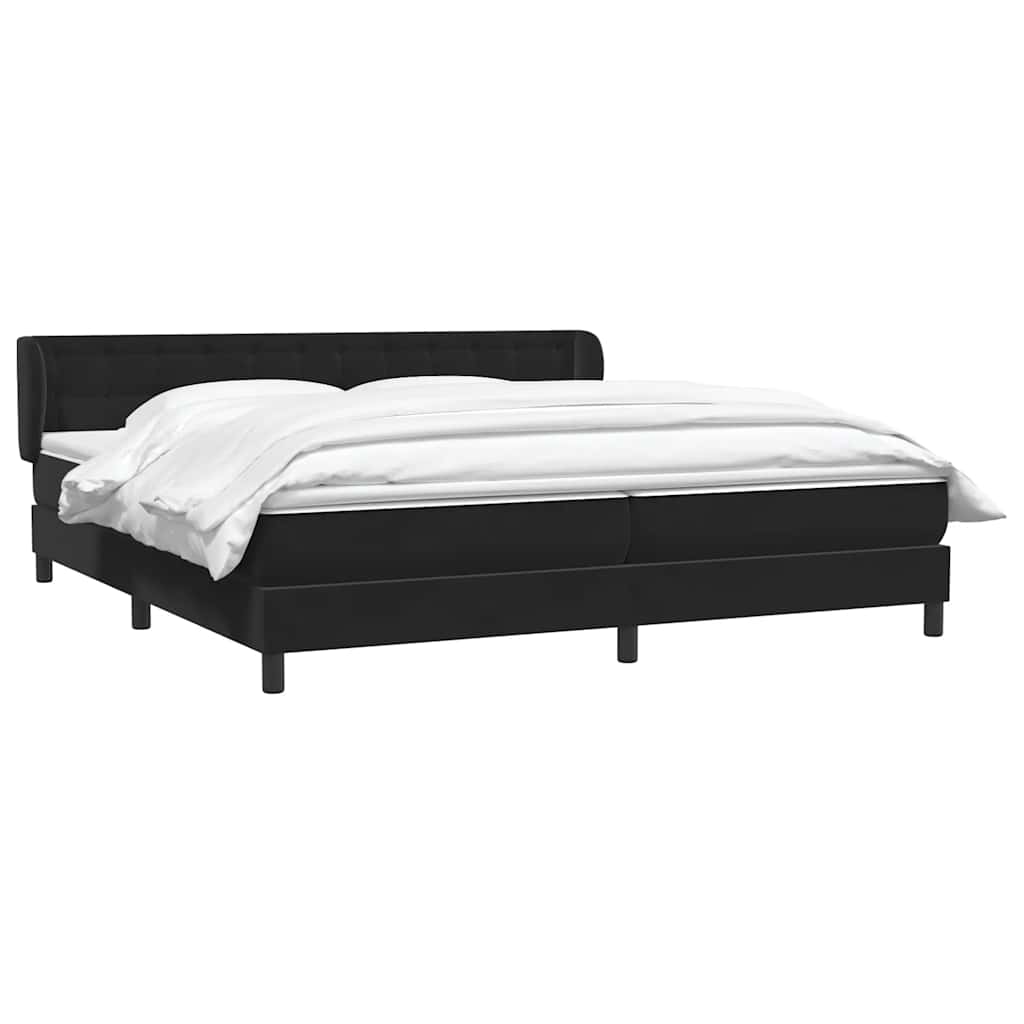 kontinentalseng med madrasser 200x220 cm fløjl sort