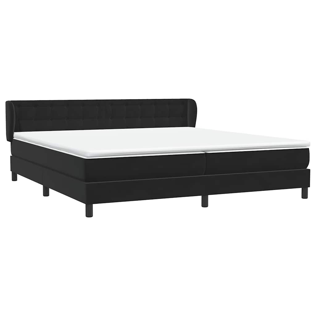 kontinentalseng med madrasser 200x220 cm fløjl sort