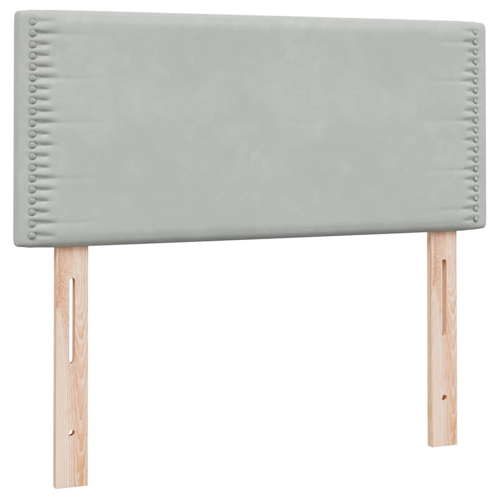 kontinentalseng med madras lysegrå 90x220 cm fløjl