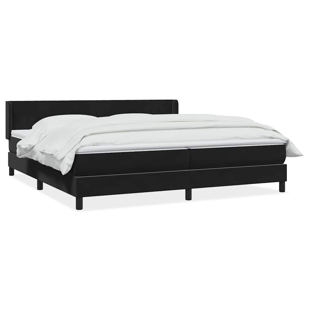 kontinentalseng med madras 200x220 cm fløjl sort
