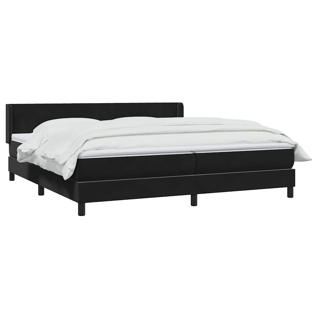 kontinentalseng med madras 200x220 cm fløjl sort
