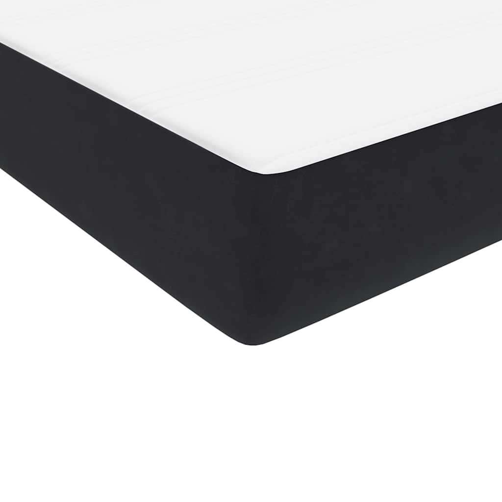 kontinentalseng med madras 200x220 cm fløjl sort