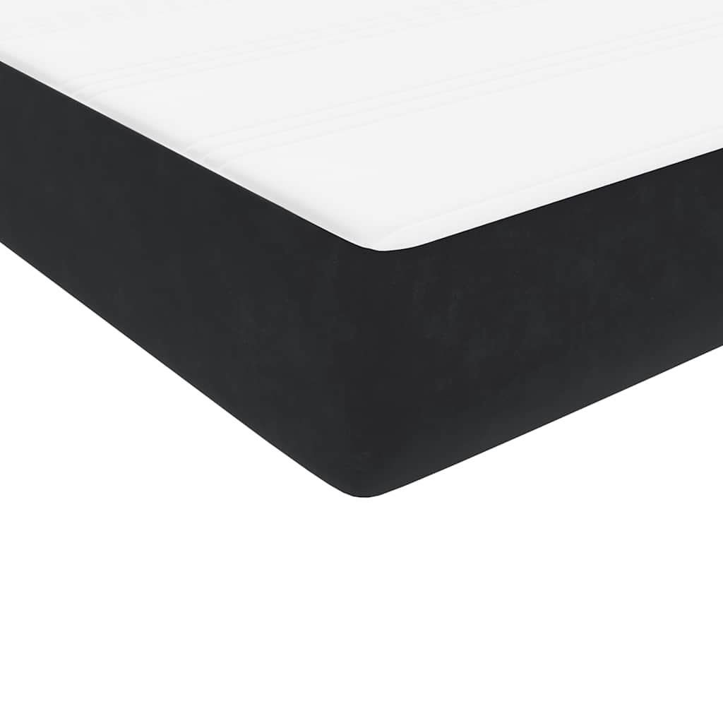 kontinentalseng med madras 200x220 cm fløjl sort