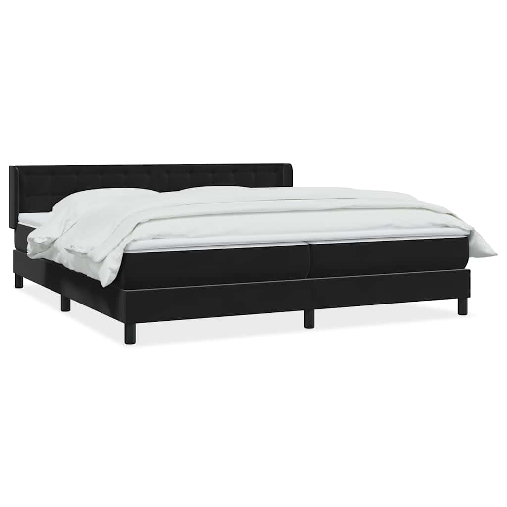 kontinentalseng med madras 200x220 cm fløjl sort