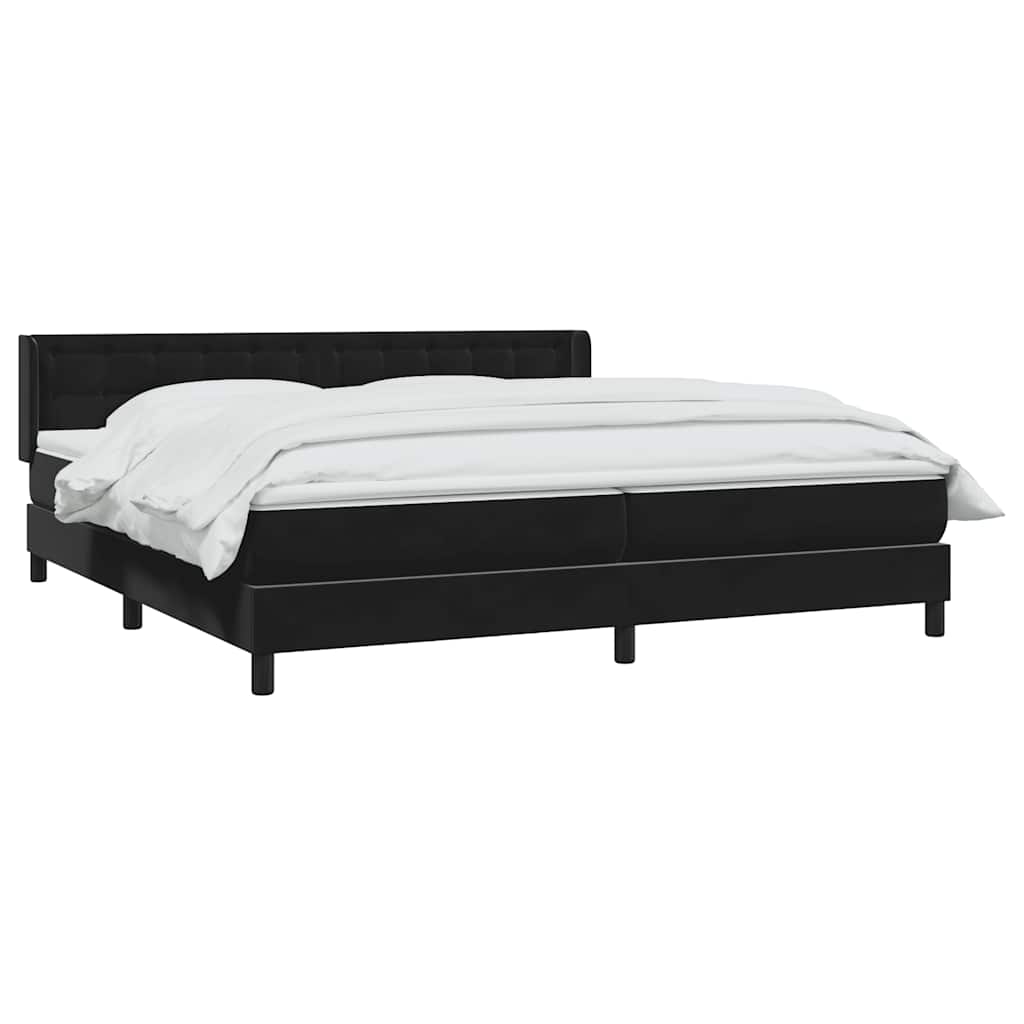 kontinentalseng med madras 200x220 cm fløjl sort