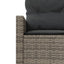 havesofa med hynder halvrund polyrattan grå