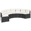 havesofa med hynder halvrund polyrattan sort