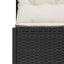havesofa med hynder halvrund polyrattan sort