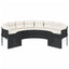 havesofa med hynder rund polyrattan sort