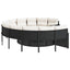 havesofa med hynder rund polyrattan sort