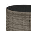 havesofa med bord og hynder rund polyrattan grå