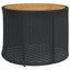 havesofa med bord og hynder rund polyrattan sort