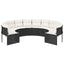 havesofa med hynder rund polyrattan sort