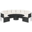 havesofa med bord og hynder rund polyrattan sort