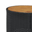 havesofa med bord og hynder rund polyrattan sort