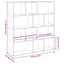 bogskab 132x29x141,5 cm konstrueret træ sonoma-eg