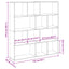 bogskab 132x29x141,5 cm konstrueret træ gammelt trælook