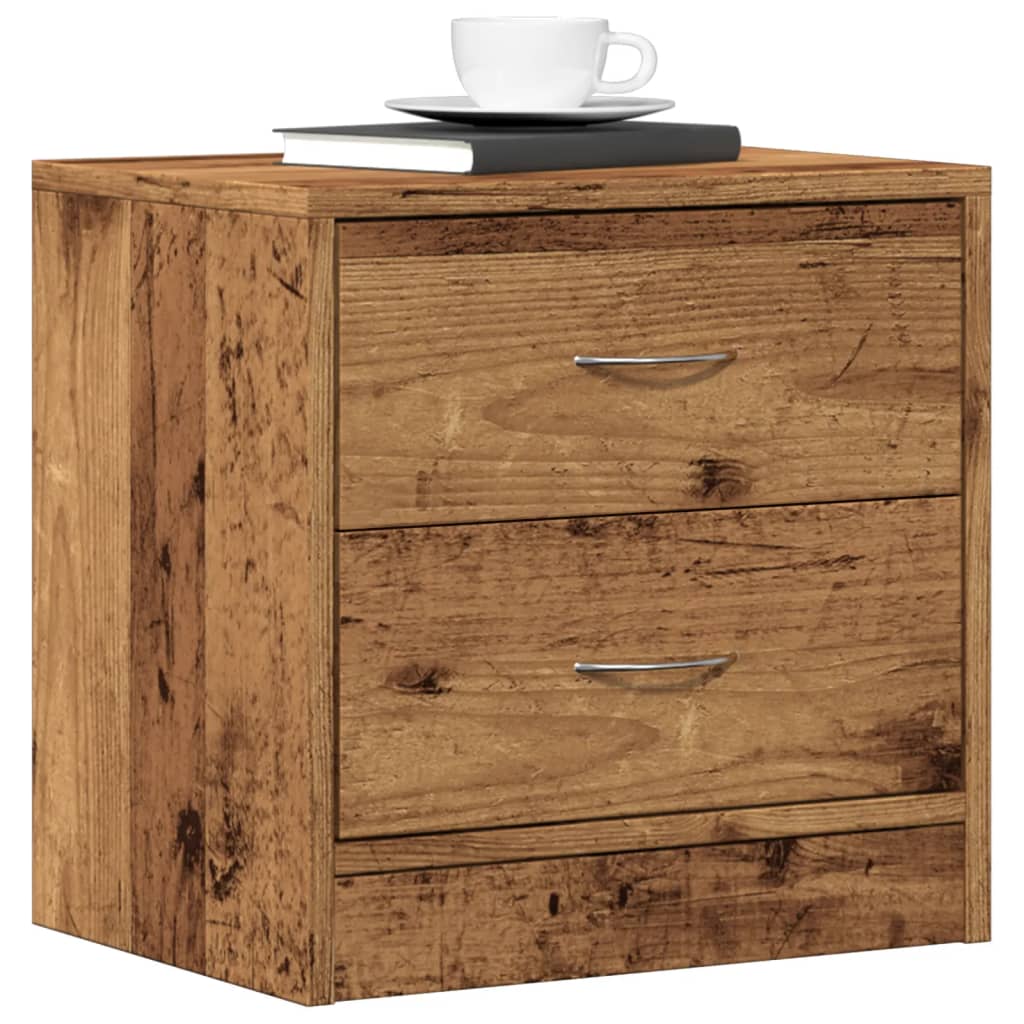 sengebord 40x30x40 cm konstrueret træ gammelt trælook billede