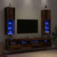 tv-borde med LED-lys 2 stk. 30,5x30x102 cm gammelt trælook