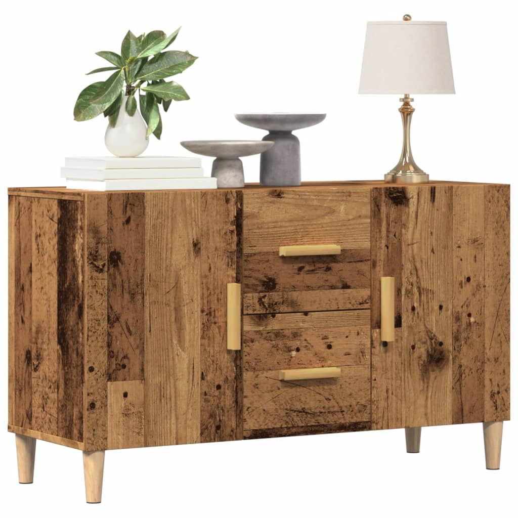skænk 100x36x60 cm konstrueret træ gammelt træ-look