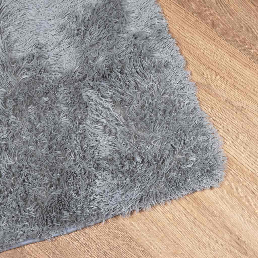 shaggy gulvtæppe NAVARRA 60x100 cm høje luv polyester lysegrå