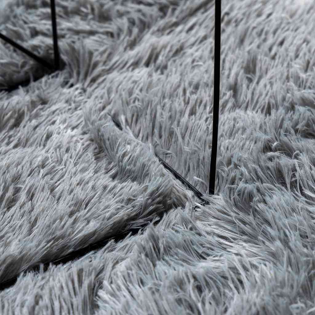 shaggy gulvtæppe NAVARRA 60x100 cm høje luv polyester lysegrå
