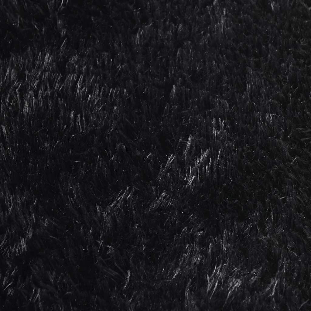 shaggy gulvtæppe NAVARRA 80x150 cm høje luv polyester sort