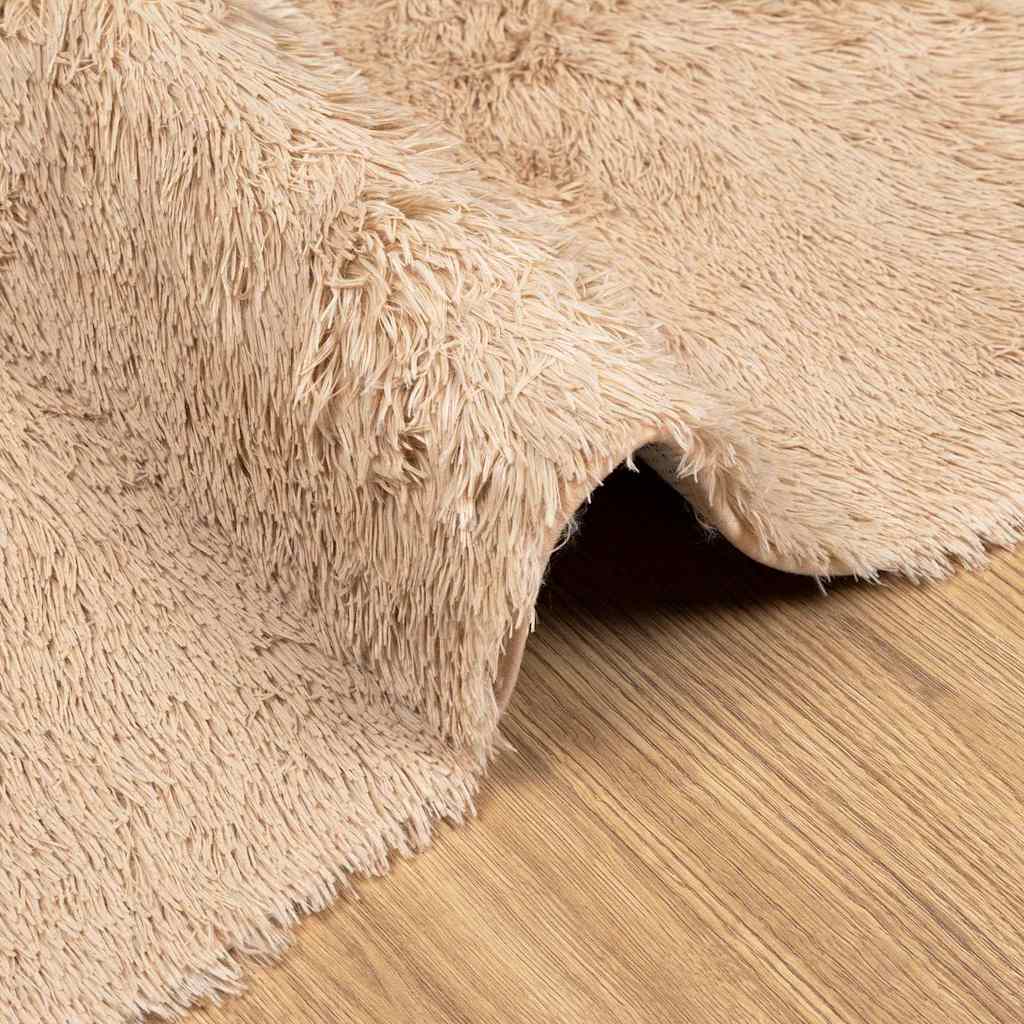 shaggy gulvtæppe NAVARRA 160x230 cm høje luv polyester beige