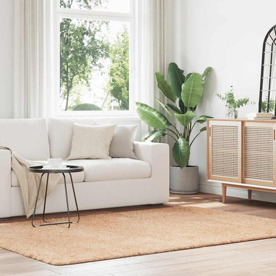 shaggy gulvtæppe NAVARRA 160x230 cm høje luv polyester beige