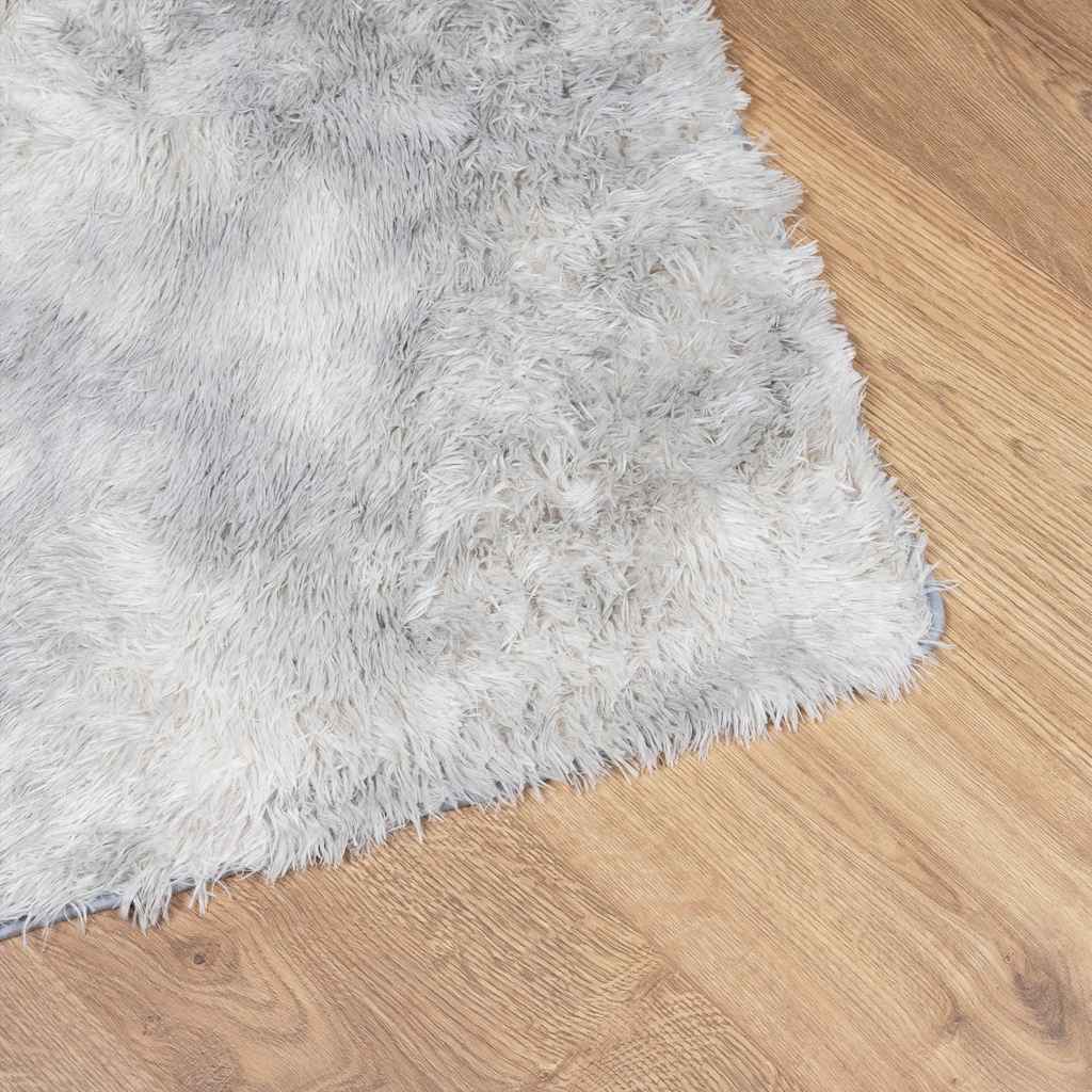 shaggy gulvtæppe NAVARRA 160x230 cm høje luv polyester sølvgrå