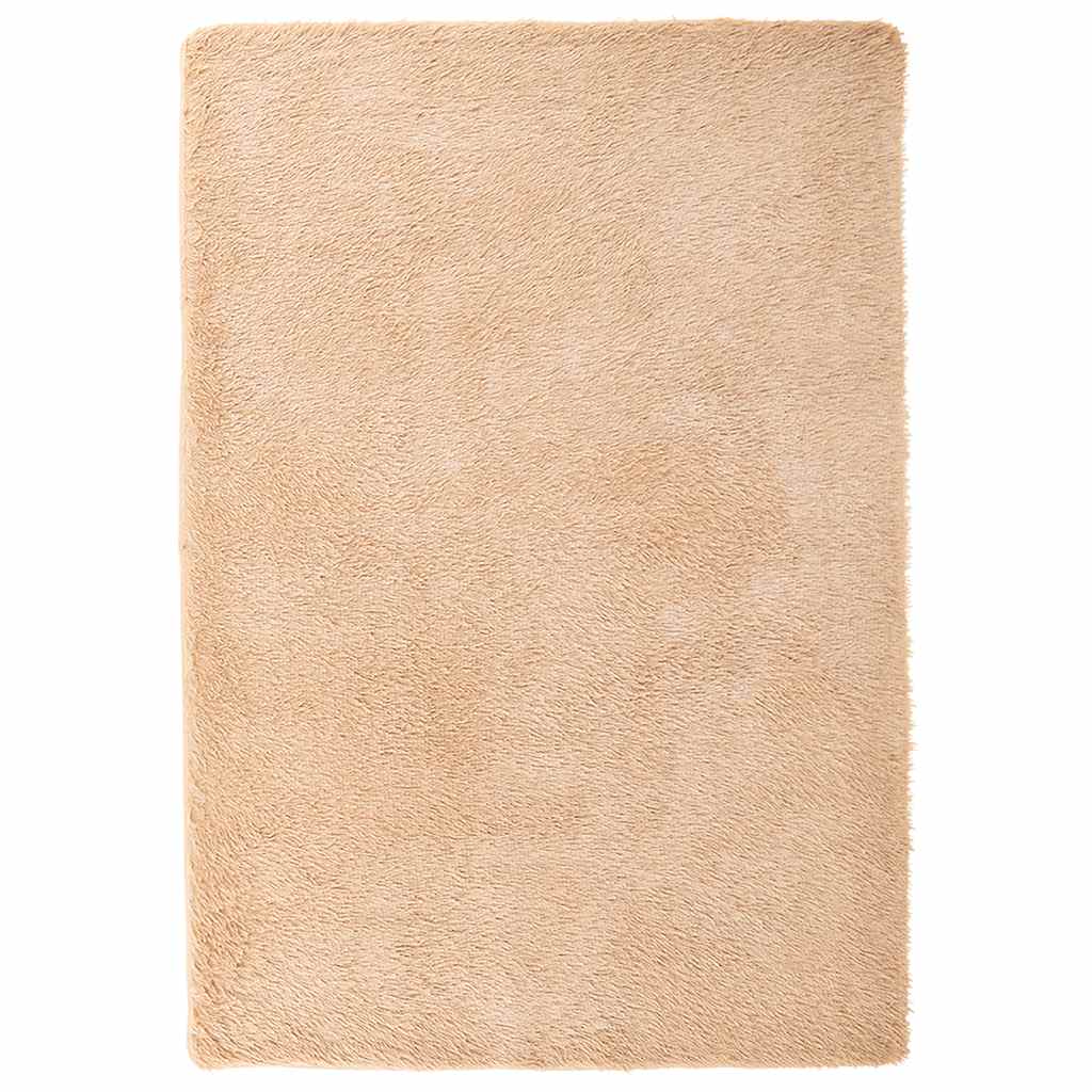 shaggy gulvtæppe NAVARRA 200x290 cm høje luv polyester beige