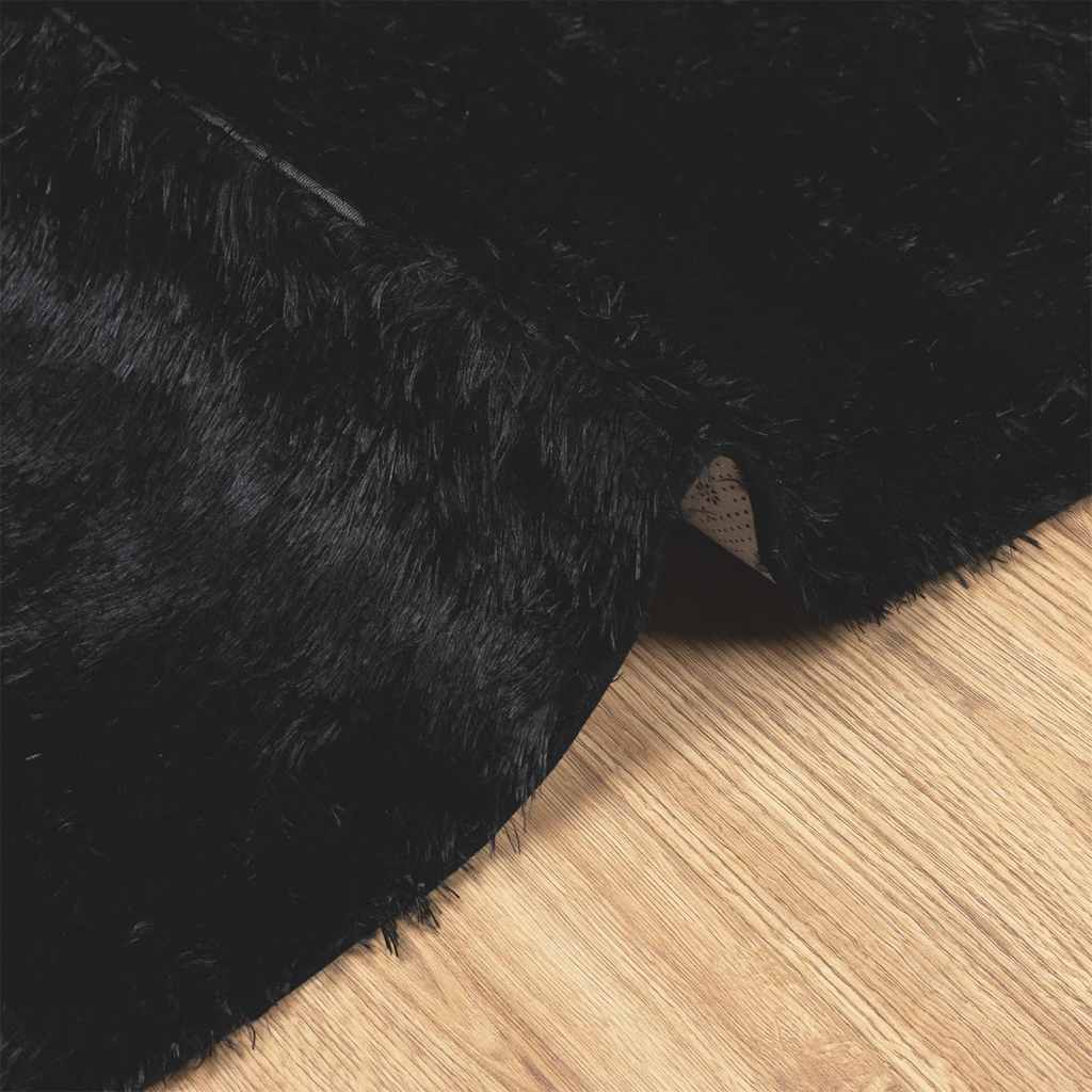 shaggy gulvtæppe NAVARRA 200x290 cm høje luv polyester sort