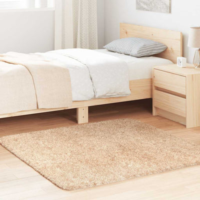 shaggy gulvtæppe NAVARRA 120x120 cm høje luv polyester beige
