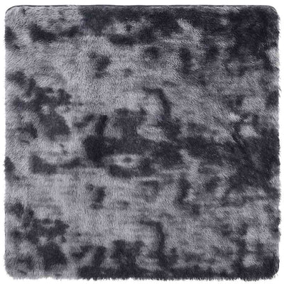 shaggy gulvtæppe NAVARRA 120x120 cm høje luv polyester mørkegrå