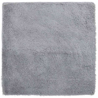 shaggy gulvtæppe NAVARRA 120x120 cm høje luv polyester lysegrå