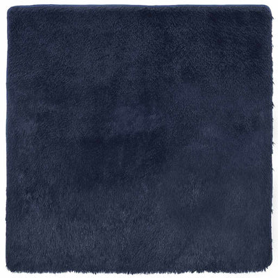 shaggy gulvtæppe NAVARRA 120x120cm høje luv polyester marineblå