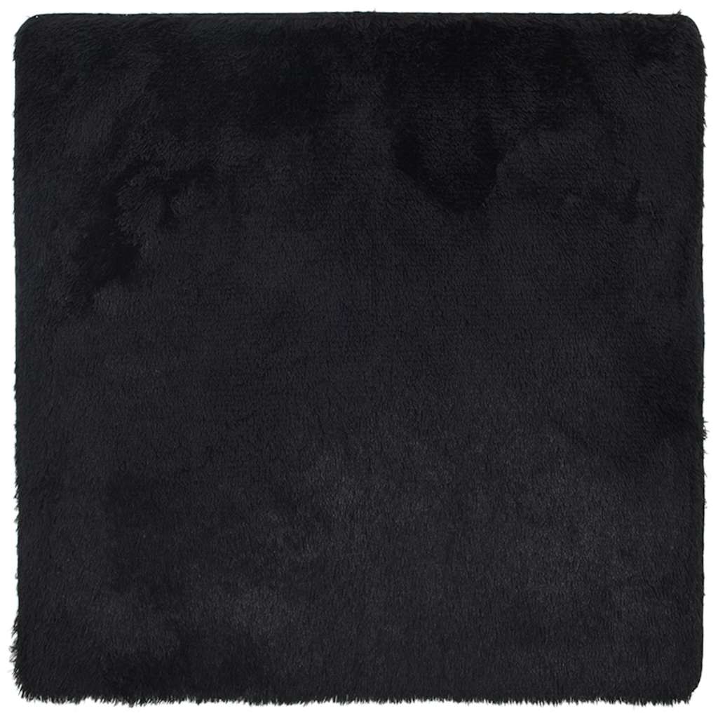shaggy gulvtæppe NAVARRA 160x160 cm høje luv polyester sort
