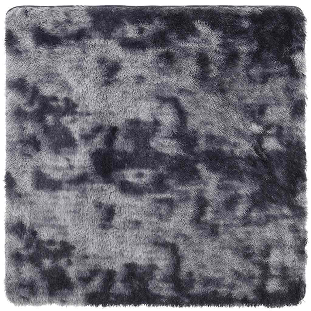 shaggy gulvtæppe NAVARRA 160x160 cm høje luv polyester mørkegrå
