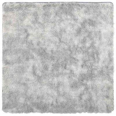 shaggy gulvtæppe NAVARRA 200x200 cm høje luv polyester sølvgrå