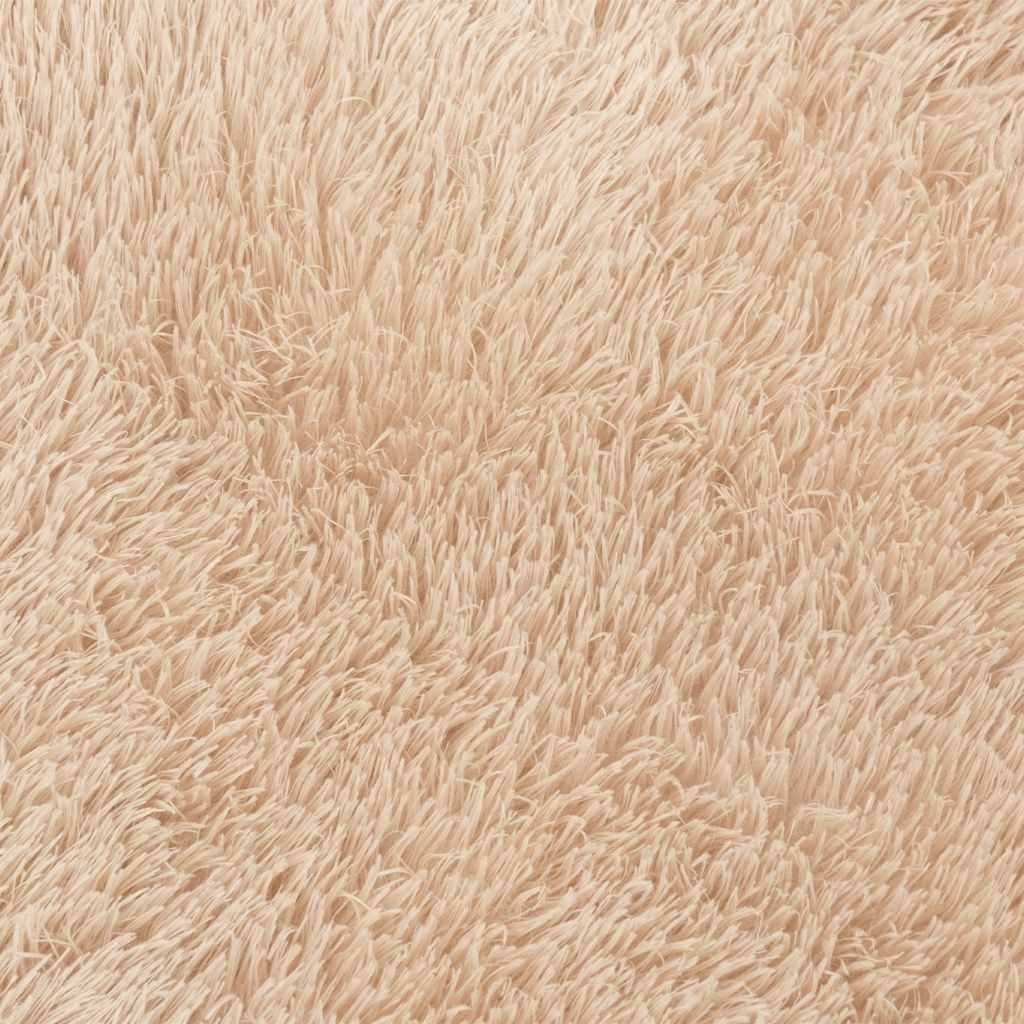 shaggy gulvtæppe NAVARRA 240x240 cm høje luv polyester beige