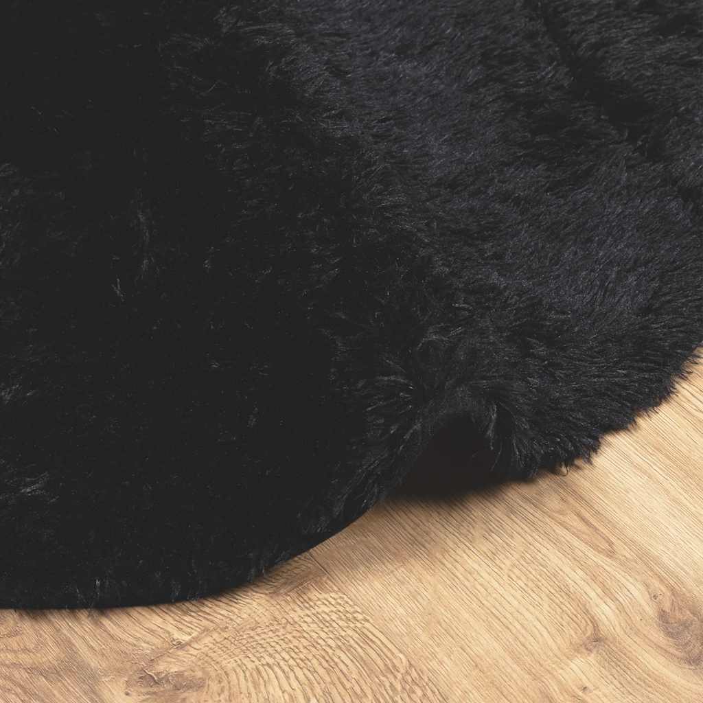 shaggy gulvtæppe NAVARRA 100x100 cm høje luv polyester sort