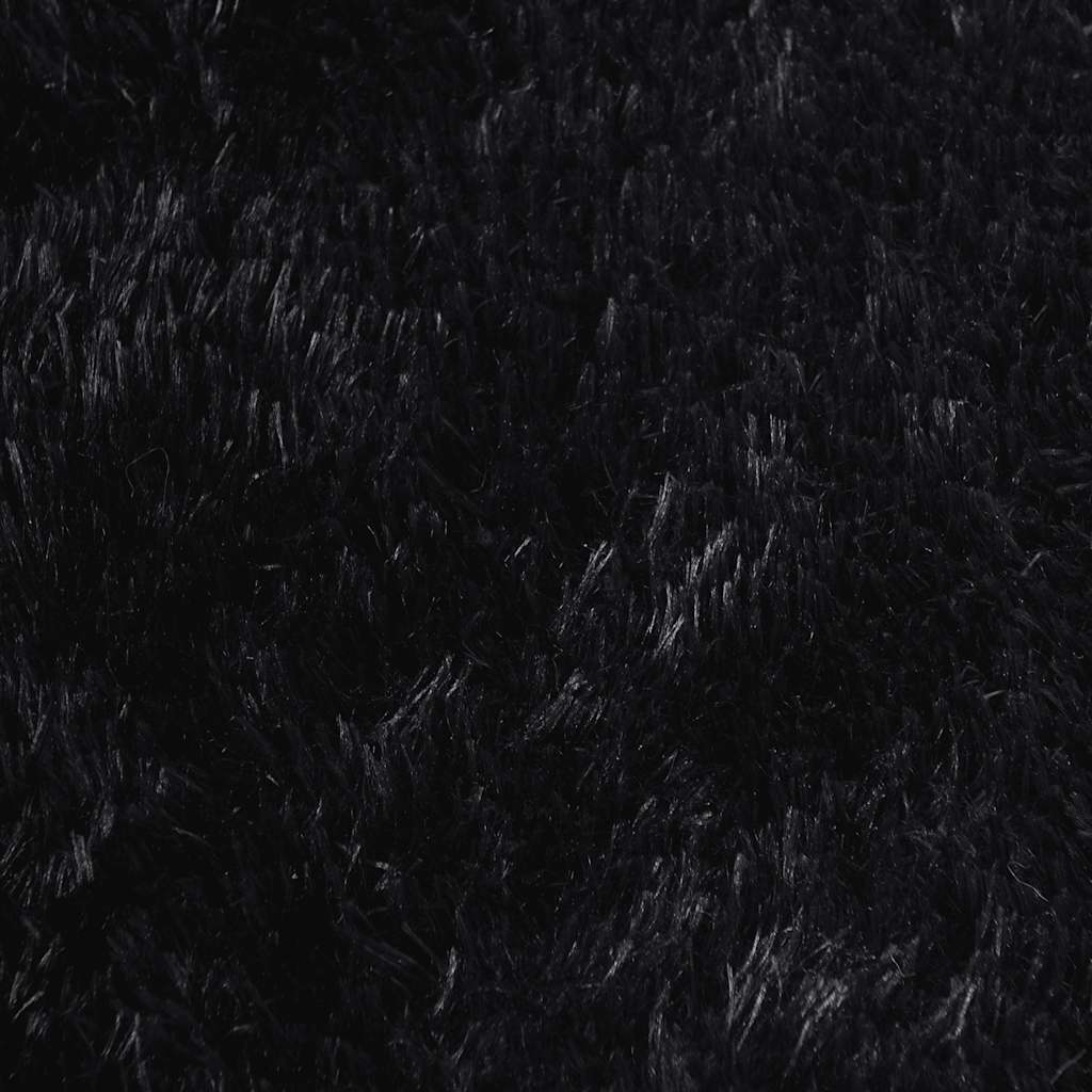 shaggy gulvtæppe NAVARRA 100x100 cm høje luv polyester sort