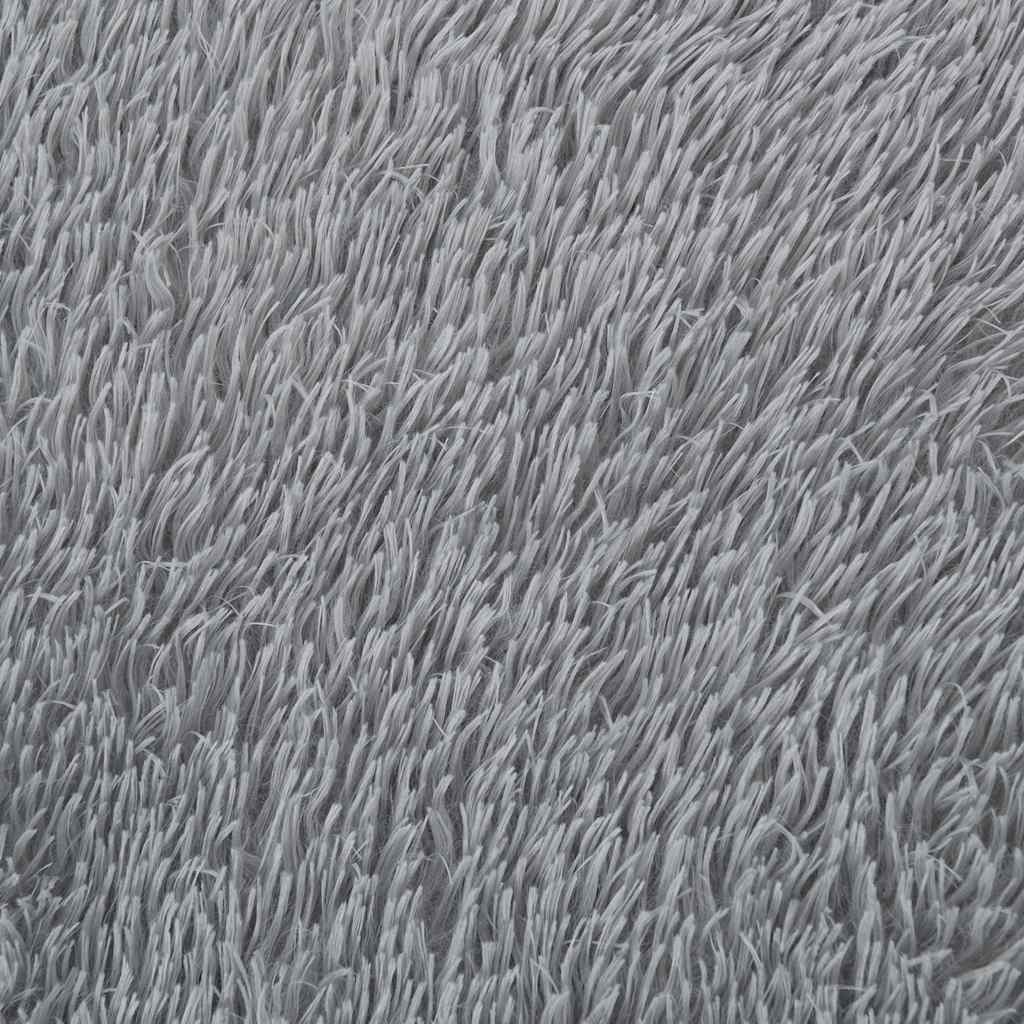 shaggy gulvtæppe NAVARRA 100x100 cm høje luv polyester lysegrå