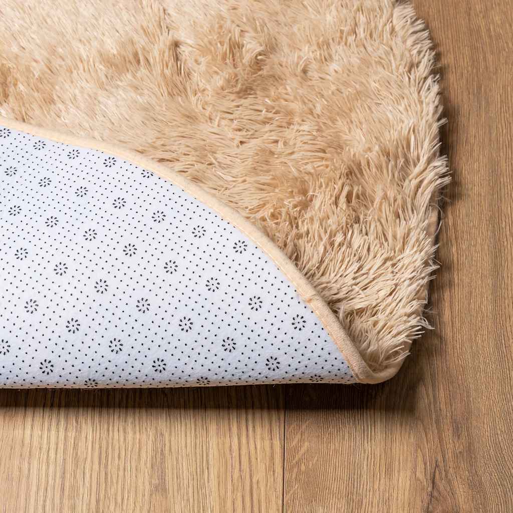 shaggy gulvtæppe NAVARRA 120x120 cm høje luv polyester beige