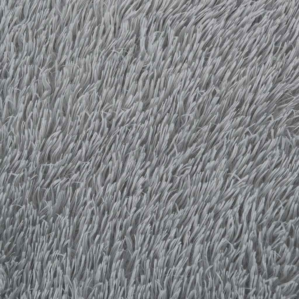 shaggy gulvtæppe NAVARRA 120x120 cm høje luv polyester lysegrå