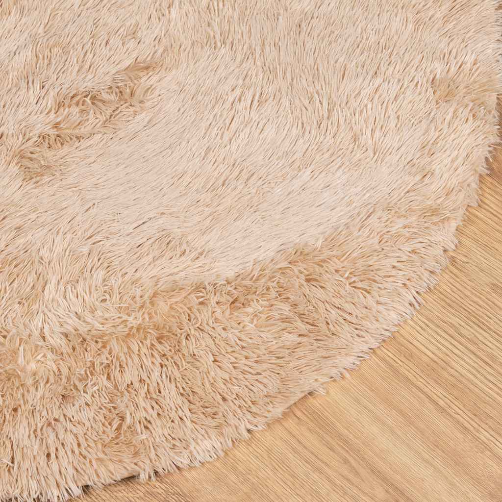 shaggy gulvtæppe NAVARRA 200x200 cm høje luv polyester beige