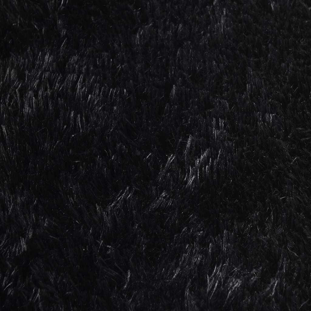 shaggy gulvtæppe NAVARRA 200x200 cm høje luv polyester sort